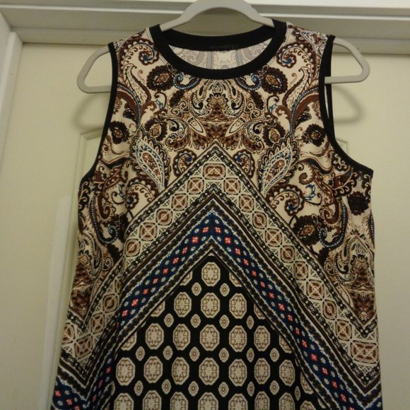 BOHO GEOMETRICS ART TANKY STRETCH TOP L - Picture 6 of 6